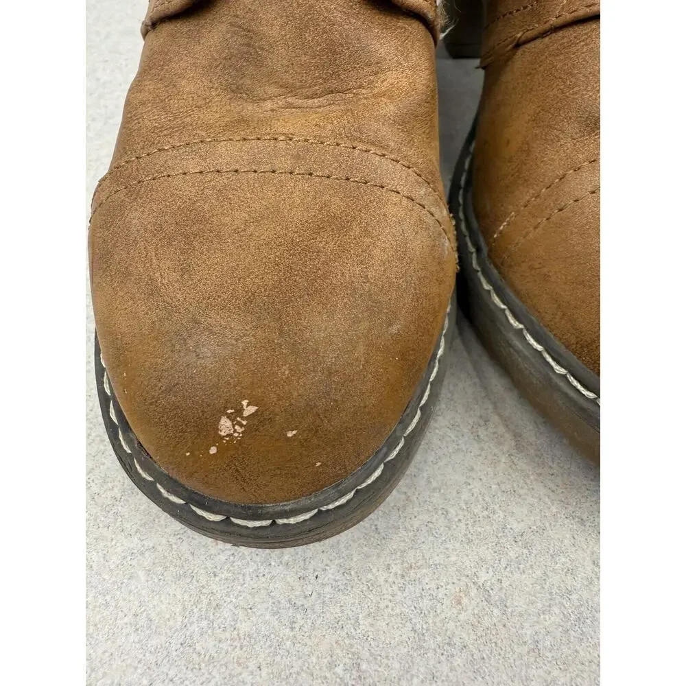 Womens Olivia Miller Brown Heel‎ Lace Up Zip Up Boots Size 8